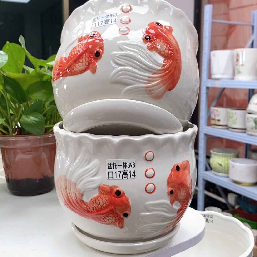 夏西陶瓷花盆@@5898