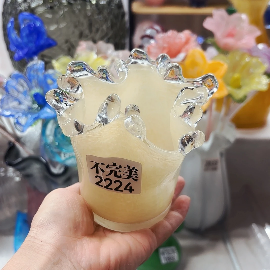 2224高11 安妮琉璃花器摆件不完美
