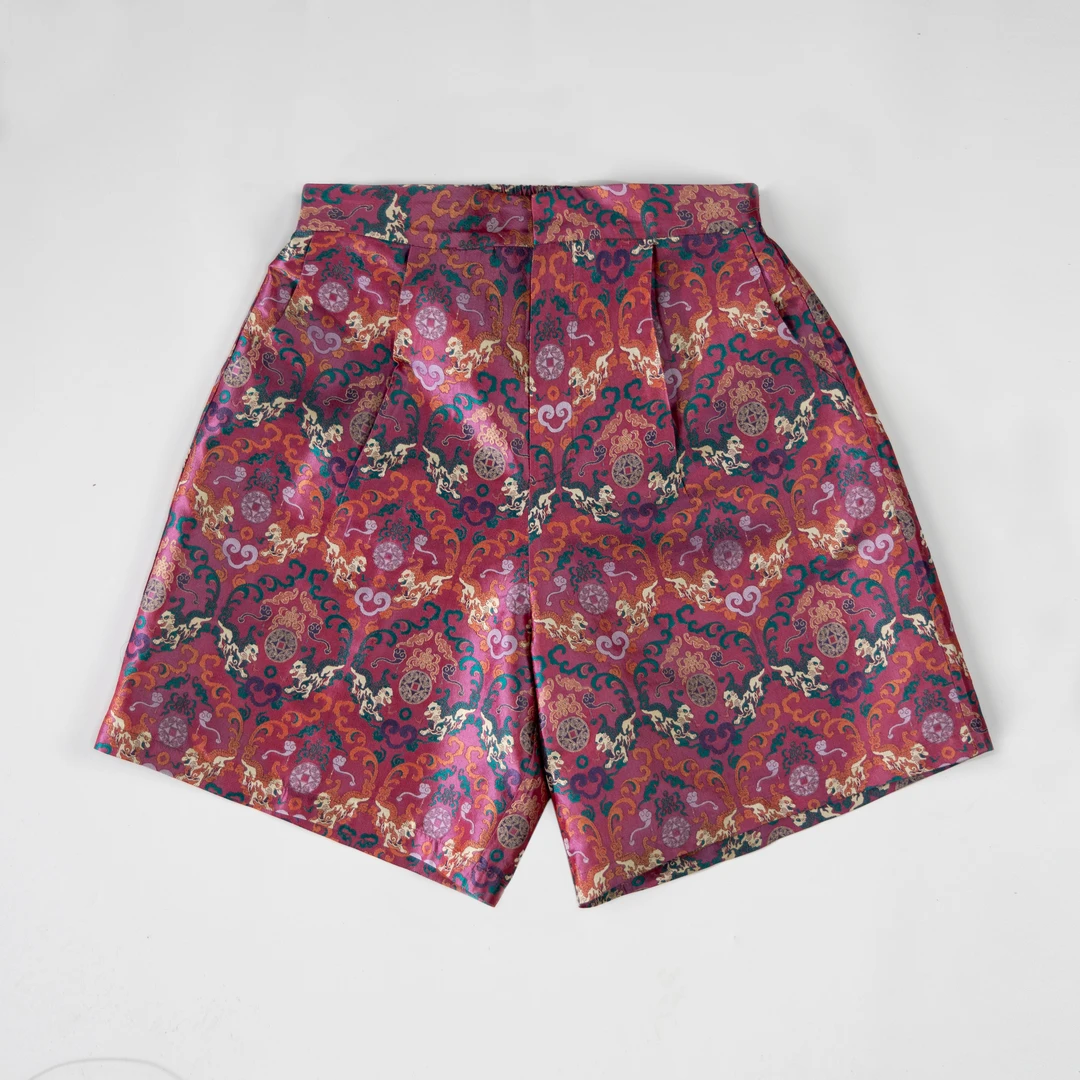 【蜀锦短裤】简约松紧腰宽松短裤