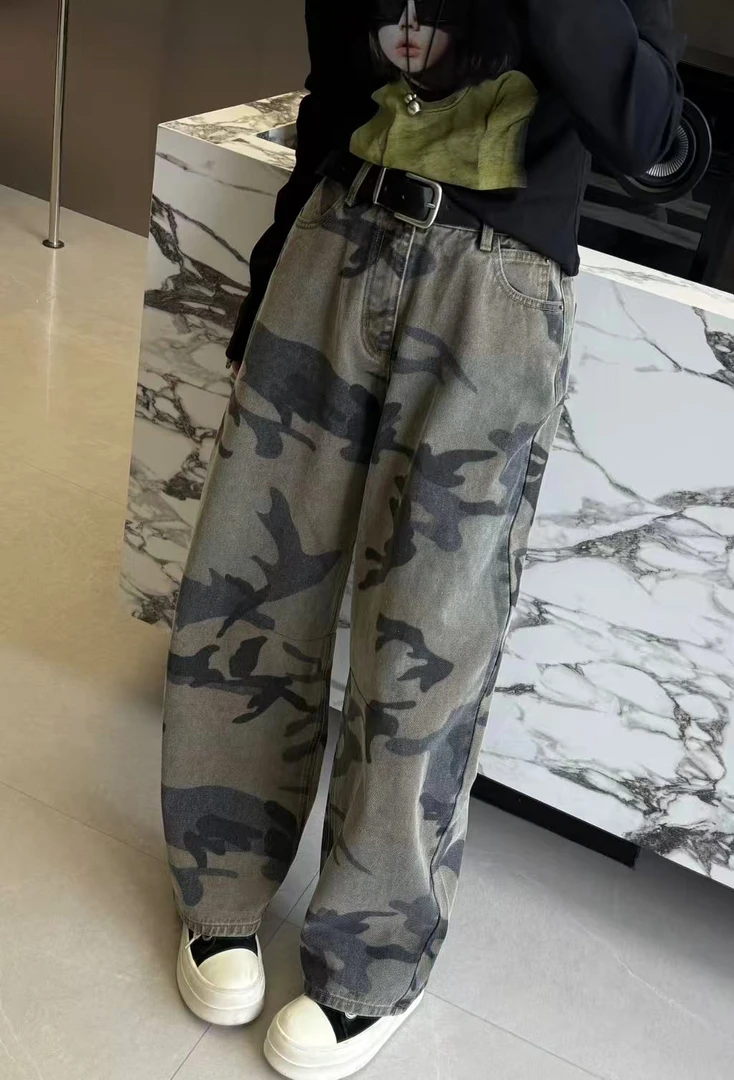 【深圳】绿牌迷彩弯刀牛仔裤宽松休闲51882