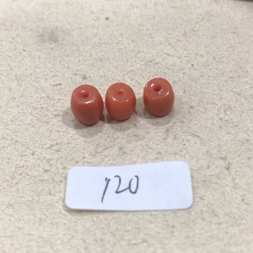 沙丁珊瑚直切珠一组三个