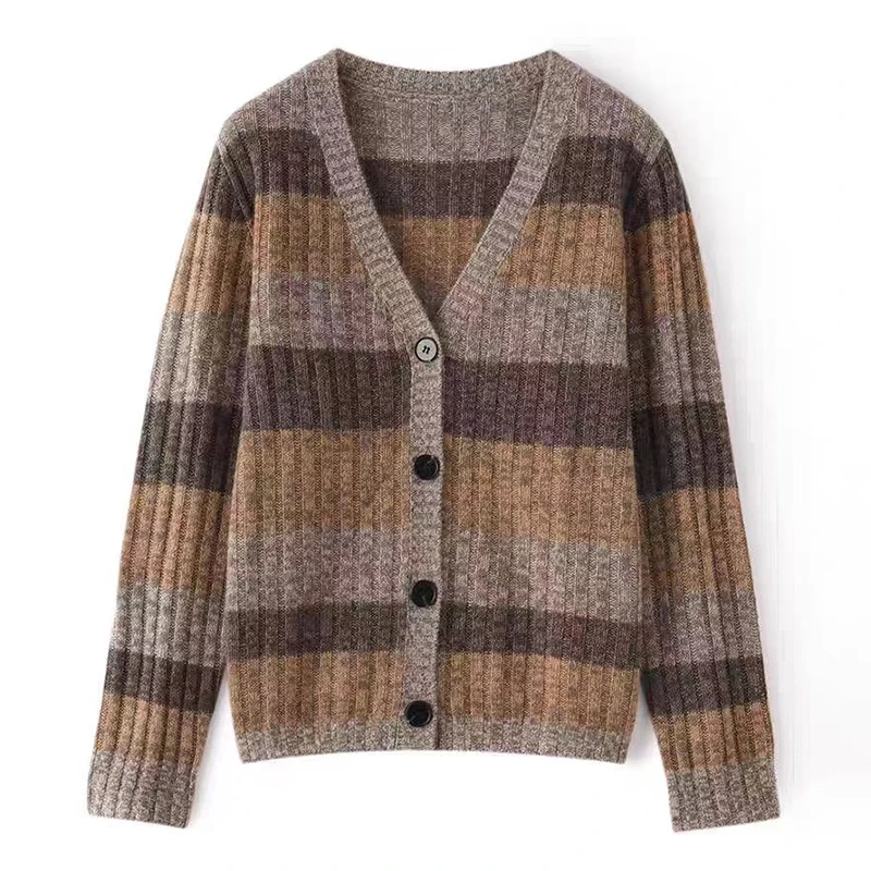 洋气减龄重工拼色上衣2025春季新款法式气质百搭针织开衫