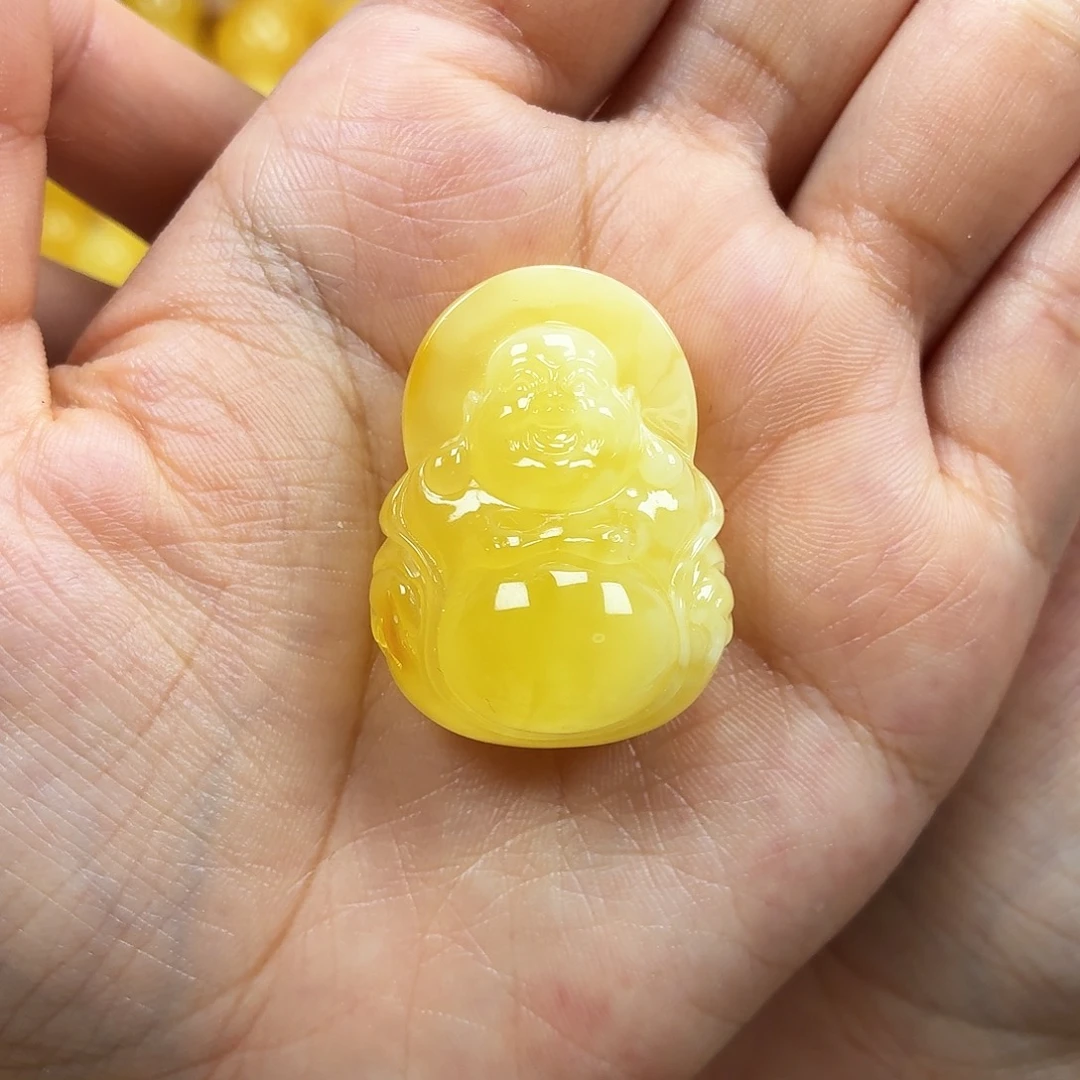 蜜蜡未镶嵌颈饰焦皮浓蜡妖花佛公