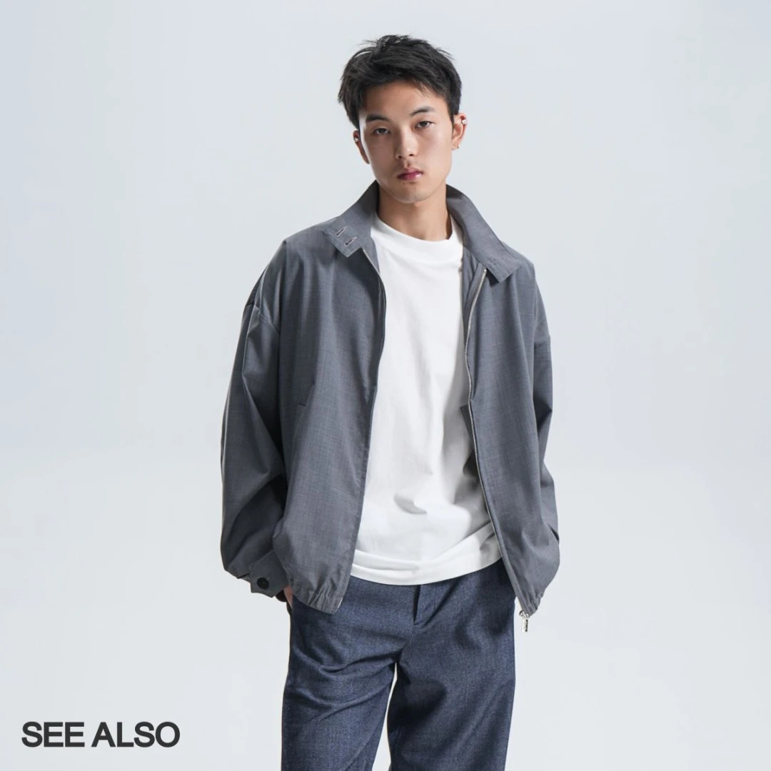 SEE ALSO超精纺绵羊毛哈灵顿夹克夏季轻薄新贵钱外套SA087