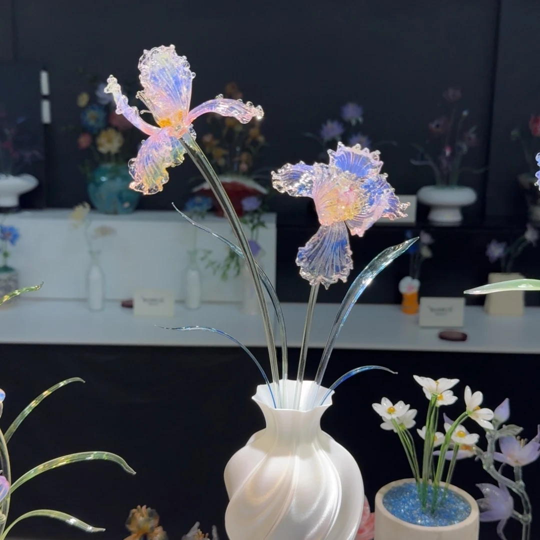 手工艺品琉璃炫彩鸢尾025