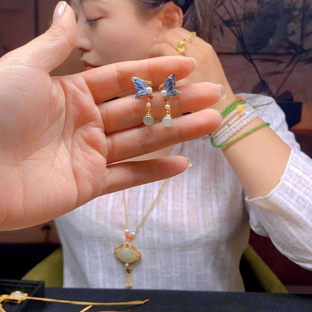 和田玉银S925镶嵌颈饰