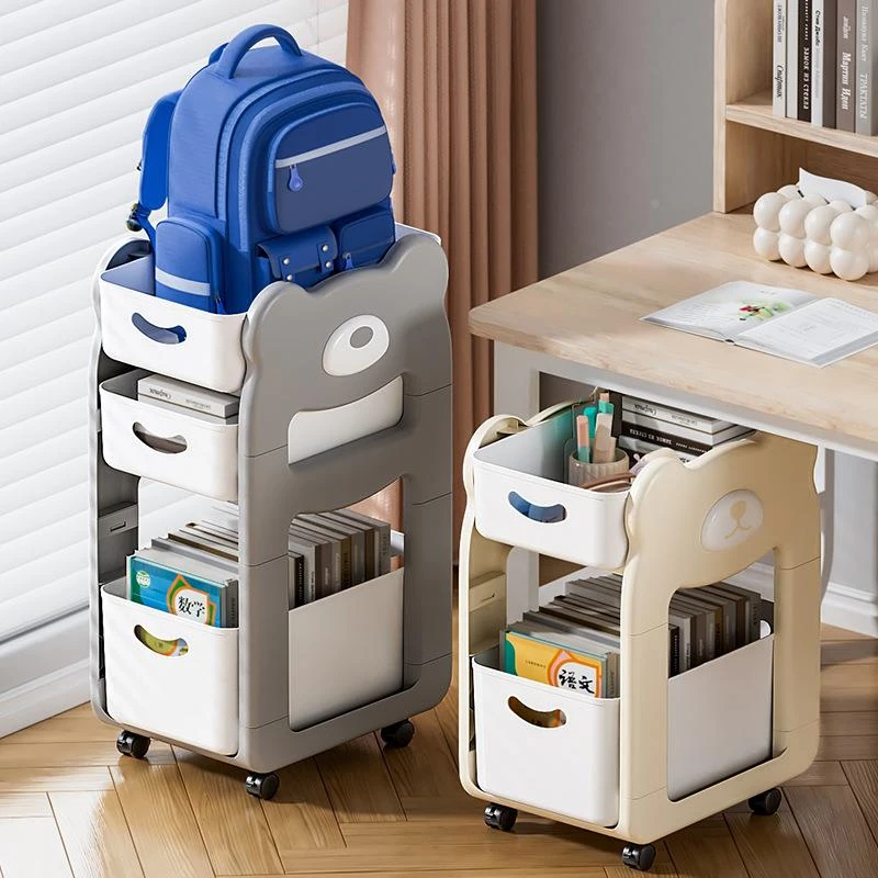 书包置物架可移动小推车桌下书本收纳架子家用多层书架桌面夹缝柜