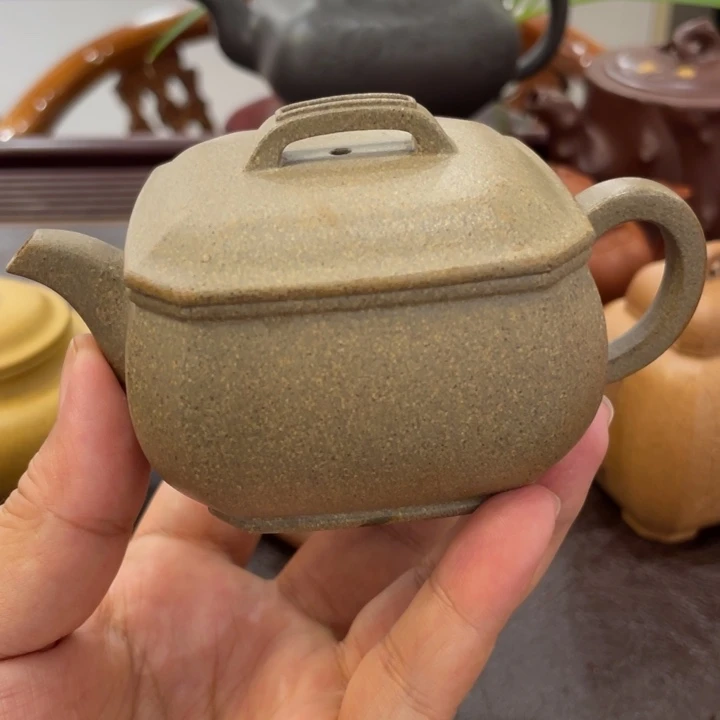 大***海茶壶紫砂八方小汗瓦原矿青段