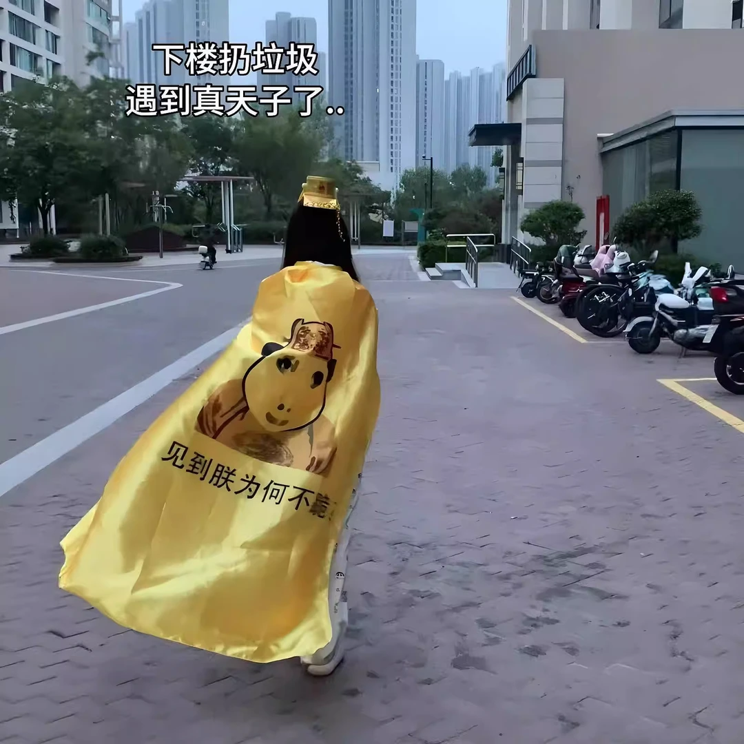 皇帝龙图表情包披风皇上披风皇帝搞怪马拉松龙图披风披肩cos服装