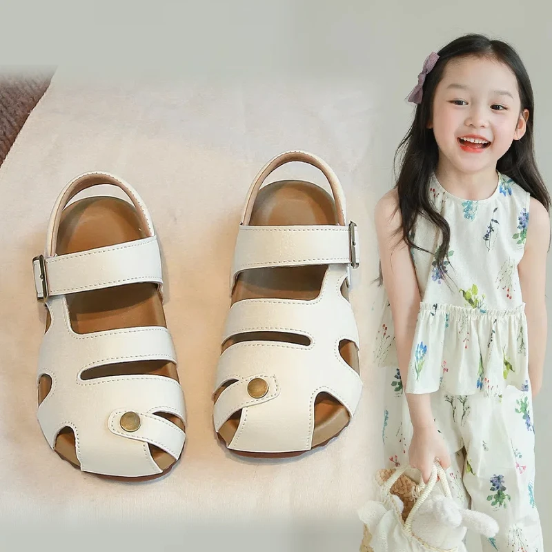 ABC儿童2025男女童女宝包头凉鞋休闲鞋软底百搭极简风中大童