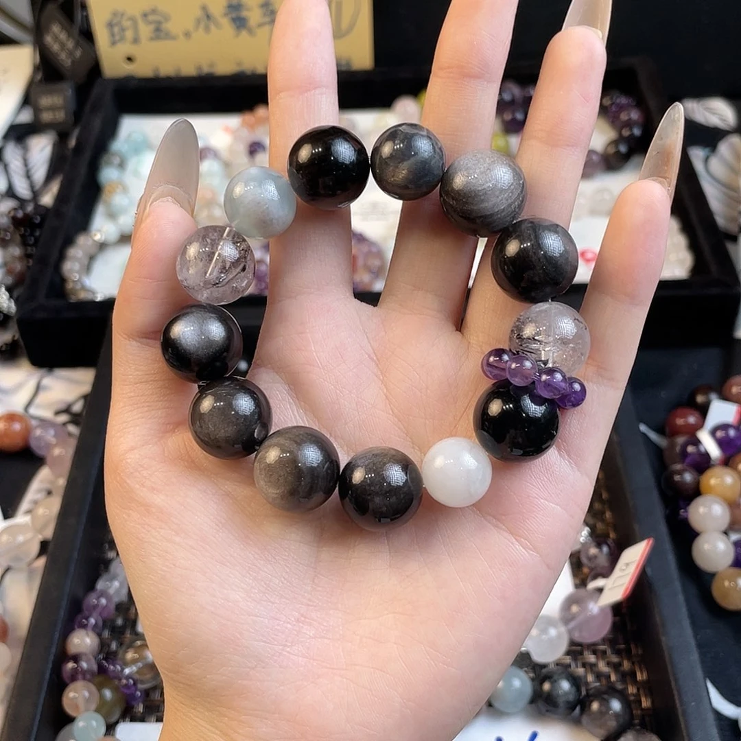 水晶手串未镶嵌极夜