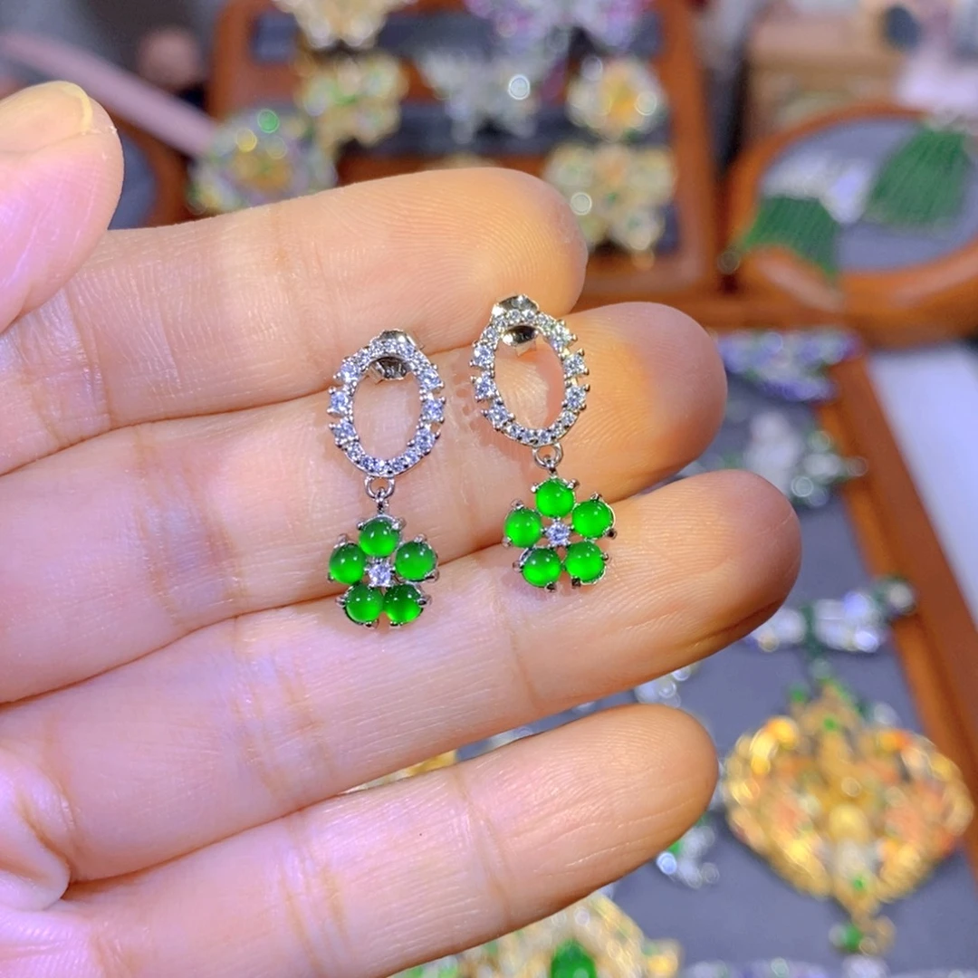 颈饰银S925镶嵌翡翠