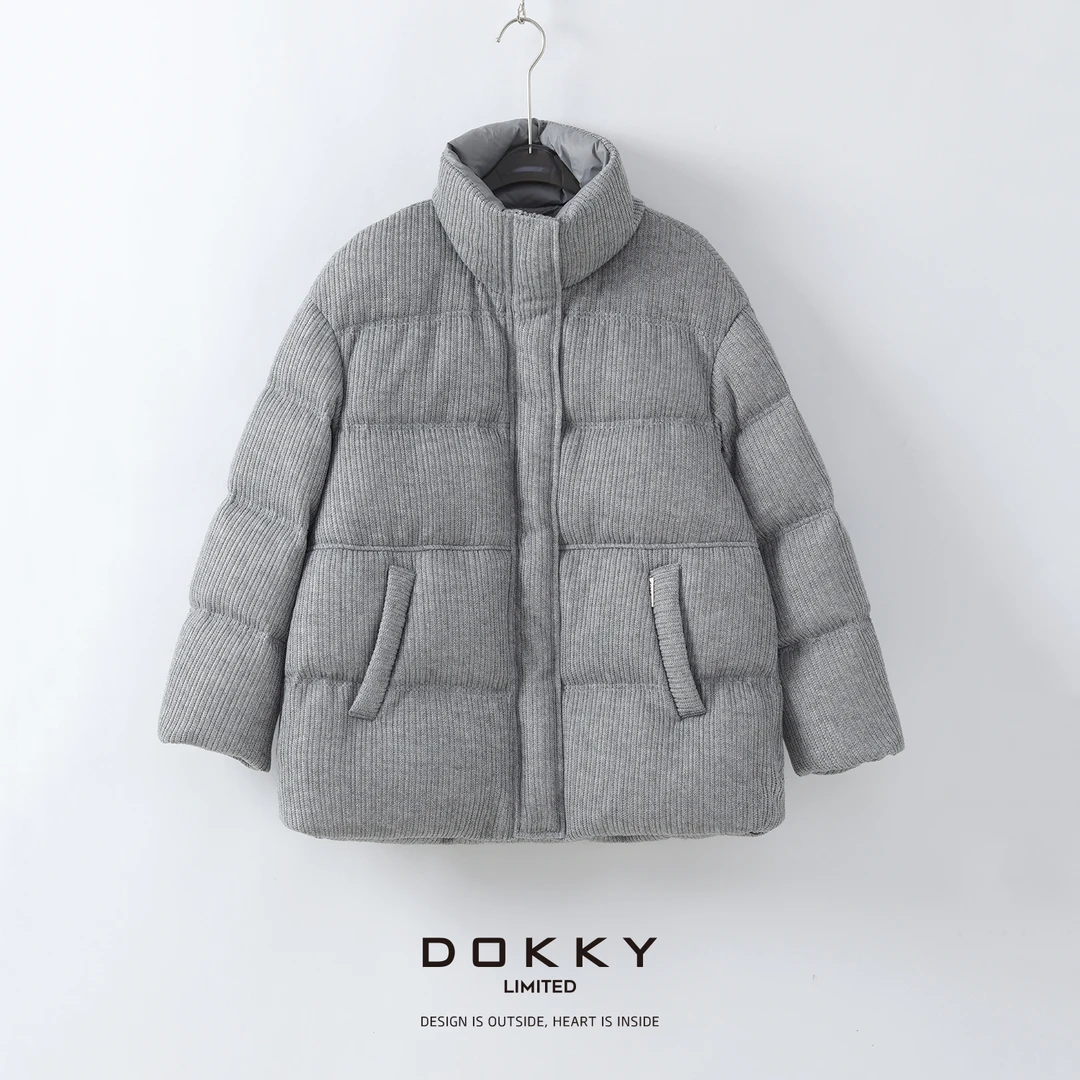 【限量尖货.桑达秀场.紫标】DOKKY奢牌复刻.肌理感坑条|加厚羽绒服