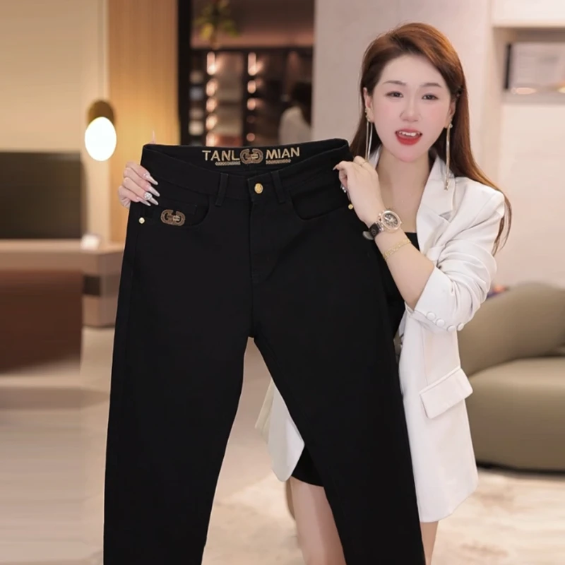 【2025早春】牛仔裤男士新款高端修身直筒九分弹力春季休闲长裤子男