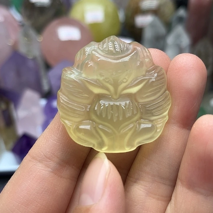 珠宝半成品未镶嵌水晶22克狐狸牌吊坠