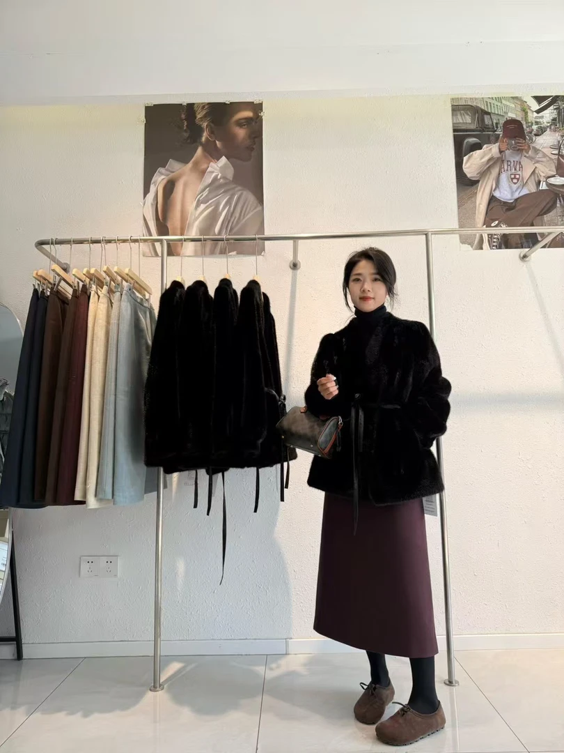 丽丽家 过年必备气质皮毛一体外套