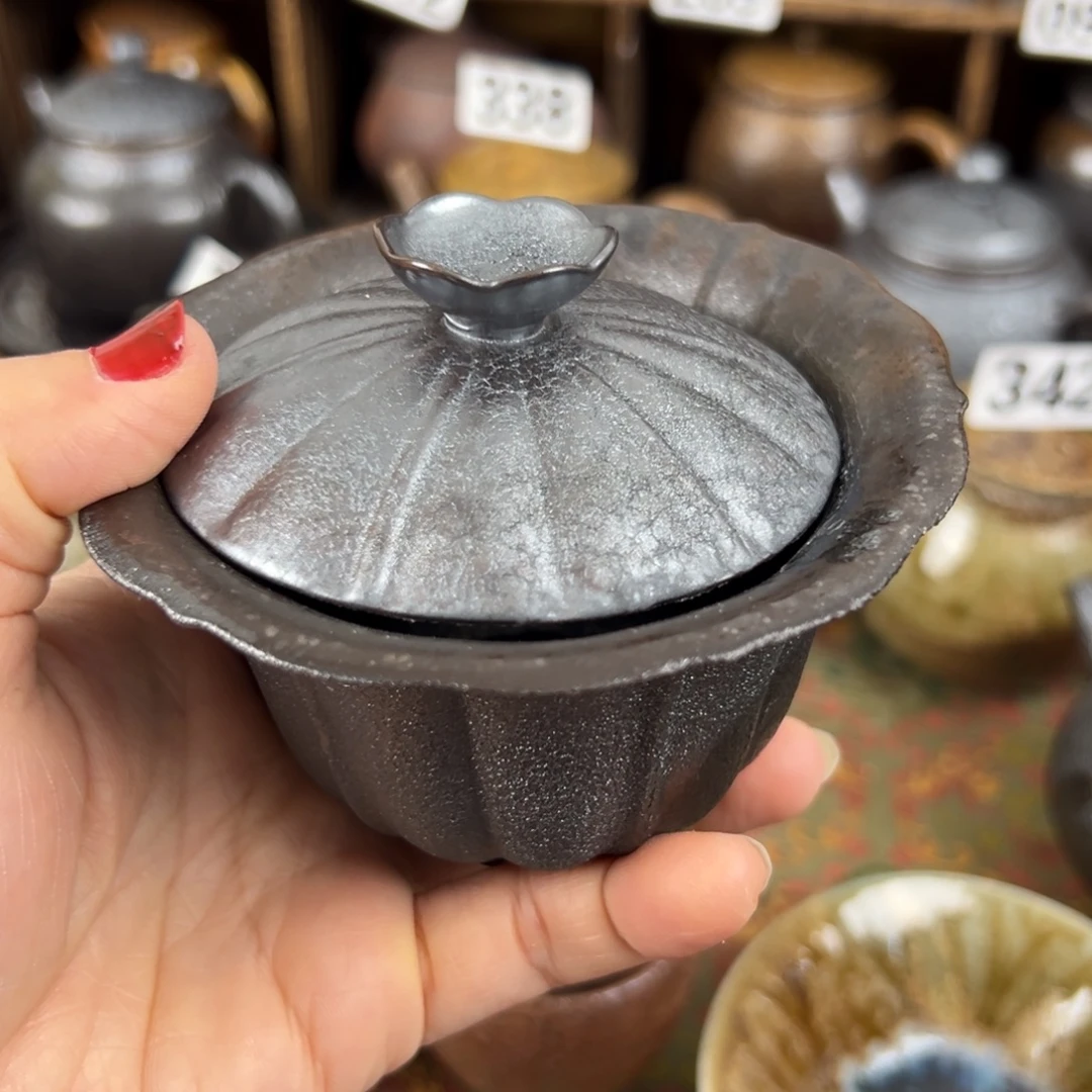 柴烧茶器柴烧茶器主人盖碗微瑕