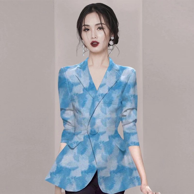 春季欧货洋气一粒扣小西装外套女2025新款收腰显瘦西服潮