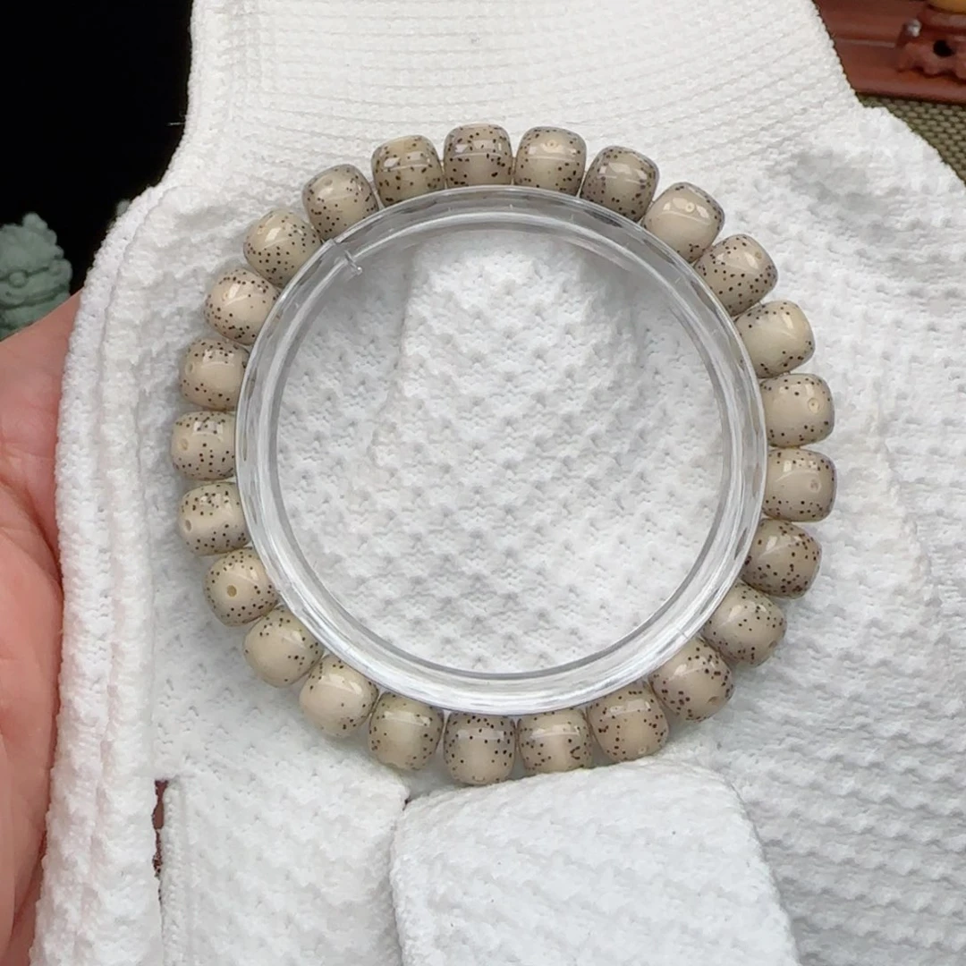 星月菩提手串骨瓷白果冻针尖星9*8