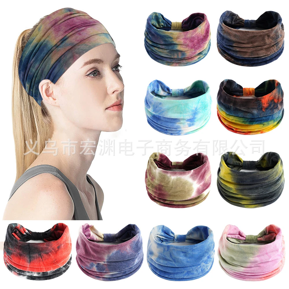 欧美宽边发带加宽18厘米瑜伽运动头套压发头巾遮白发洗脸发箍包头