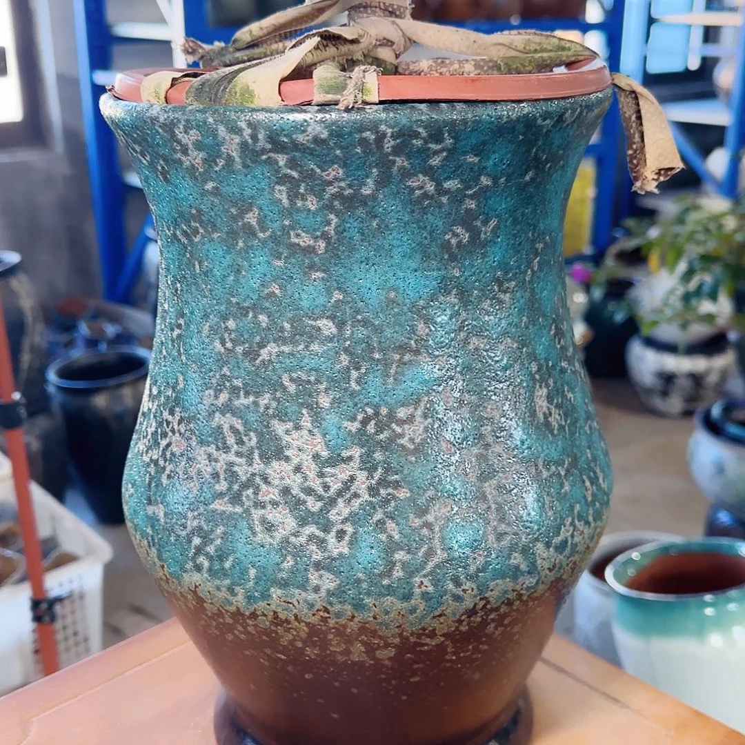 紫砂花盆高30口20……