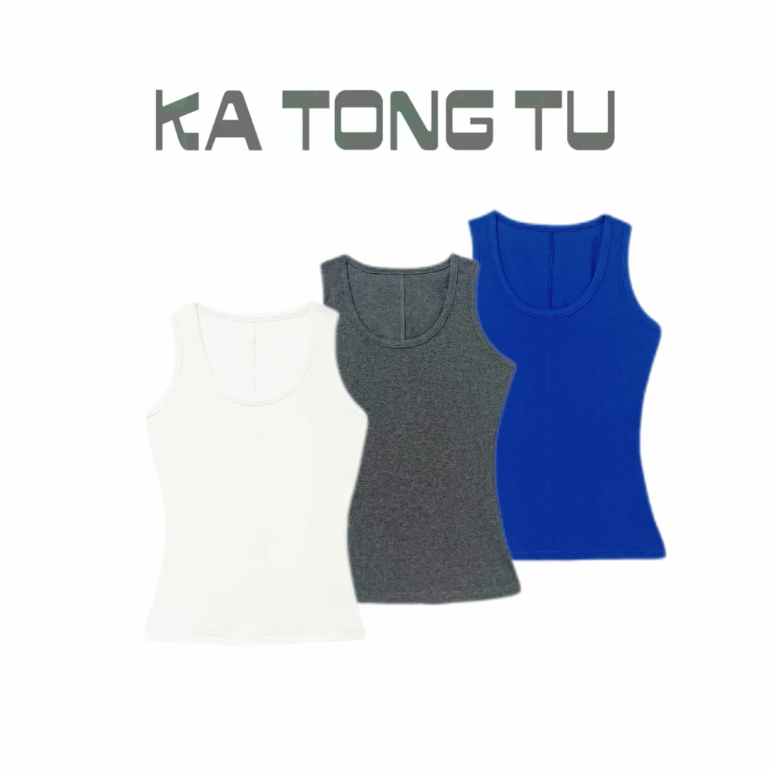 KATONGTU 【百搭背心】欧若风春夏显瘦百搭螺纹无袖背心女DM2502061