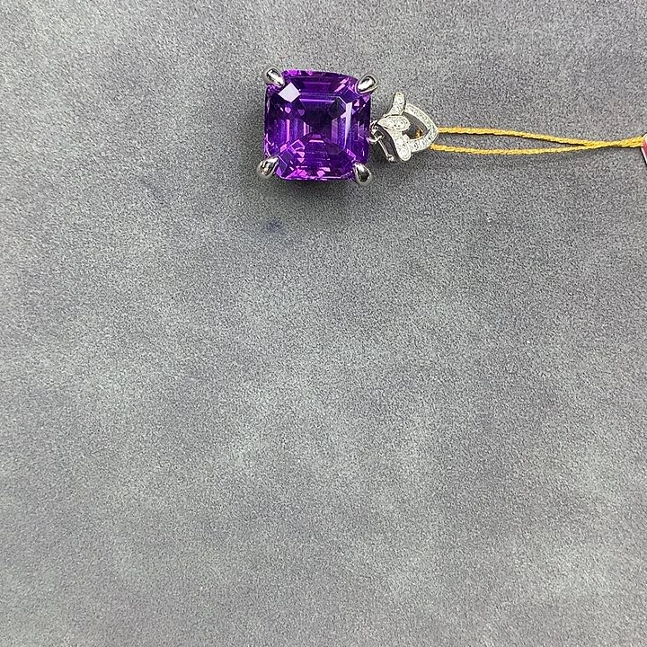 银S925镀金镶嵌水晶吊坠(不含链)
