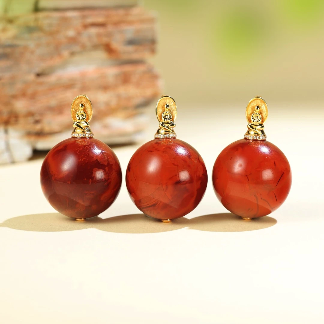 大稀缺/18K金南红吊坠（多样性发其一）