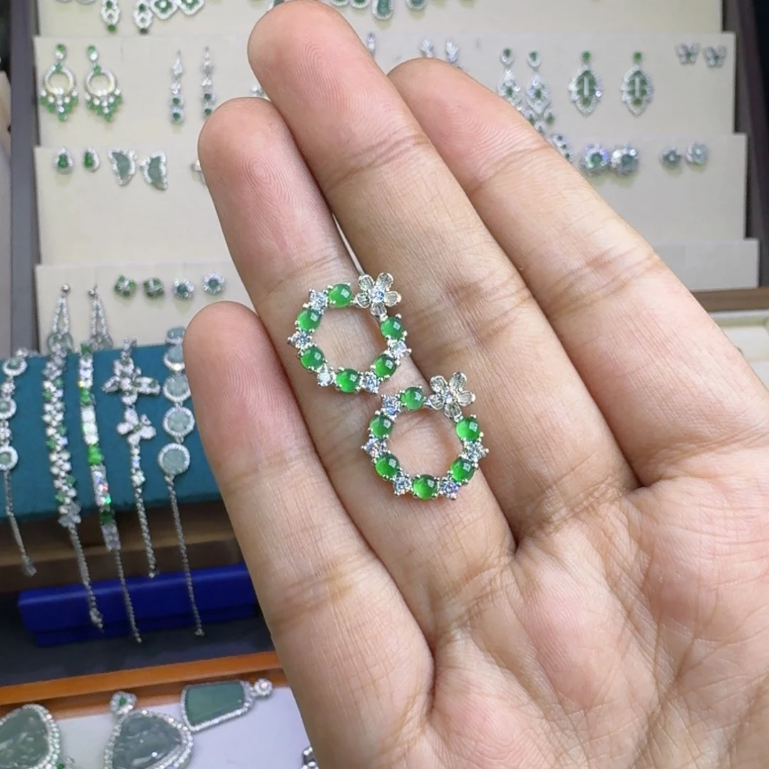 翡翠银S925镶嵌颈饰874