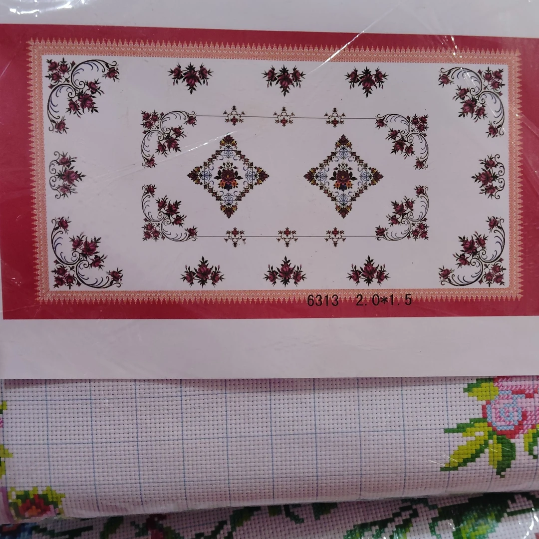 新款200x1.50cm十字绣桌布配针线可自己绣不带花边