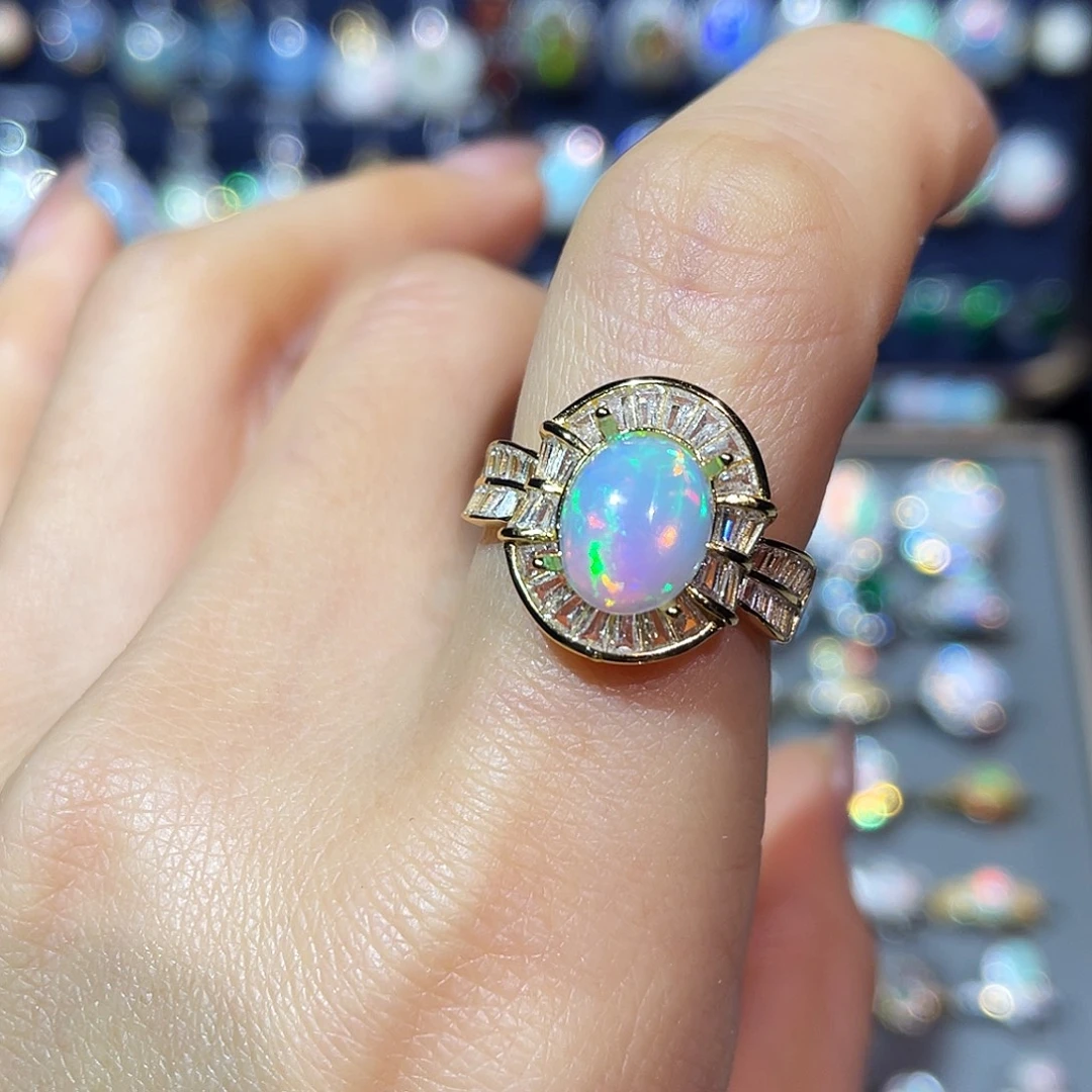 烈****欧泊银S925镶嵌戒指