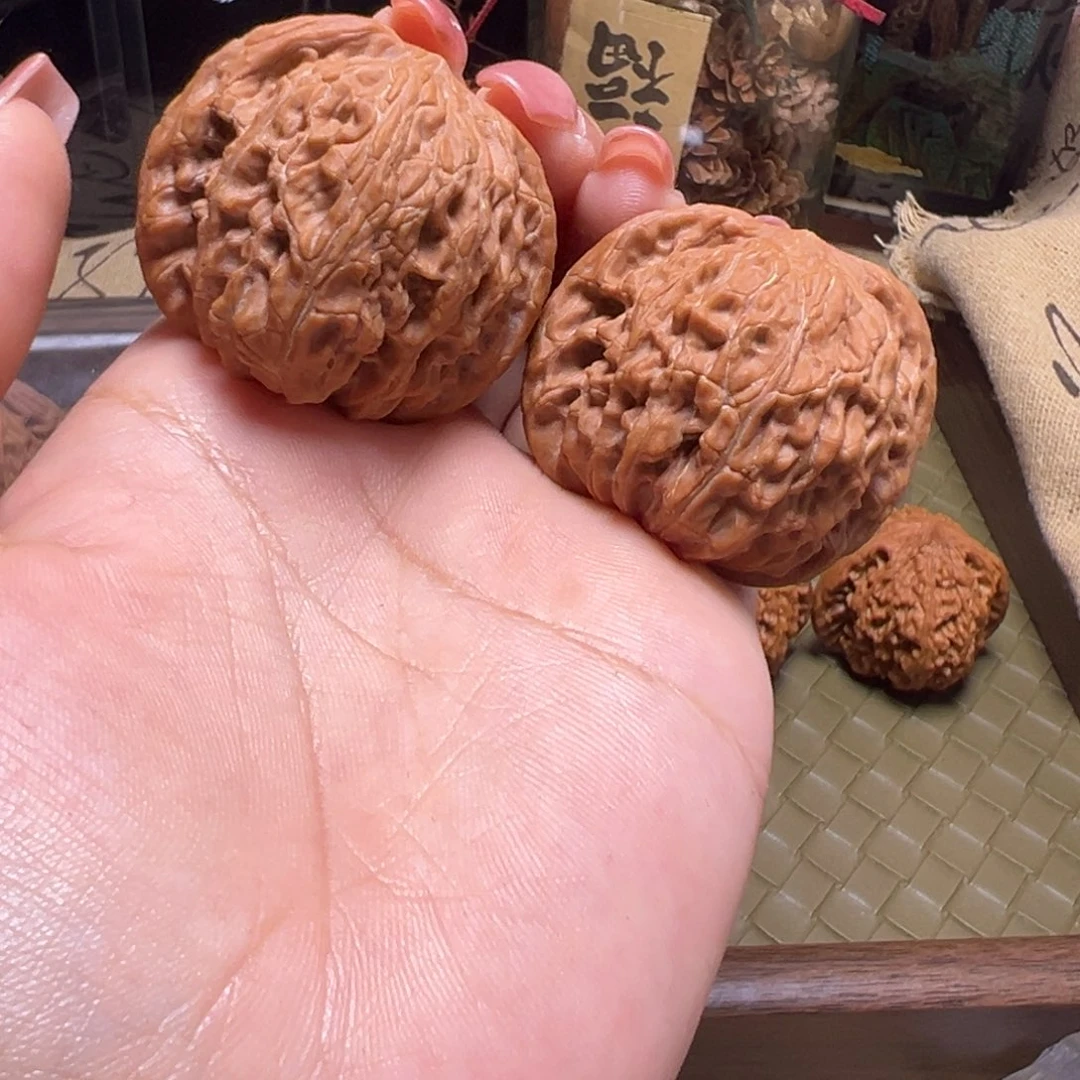 文玩核桃把件磨盘41全品