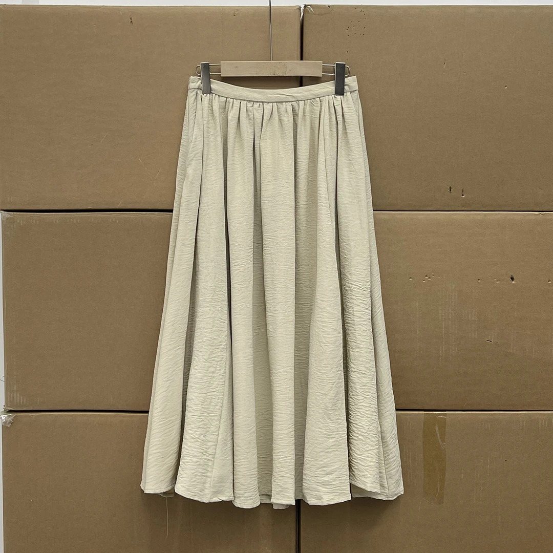 戏班牙！！夏季新品高腰垂感半身裙 宽松飘逸显瘦女式长裙女裙