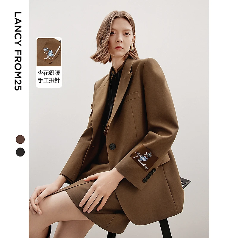 【朗姿Basic衣橱】高级感复古西服新时尚通勤洋气西装外套女