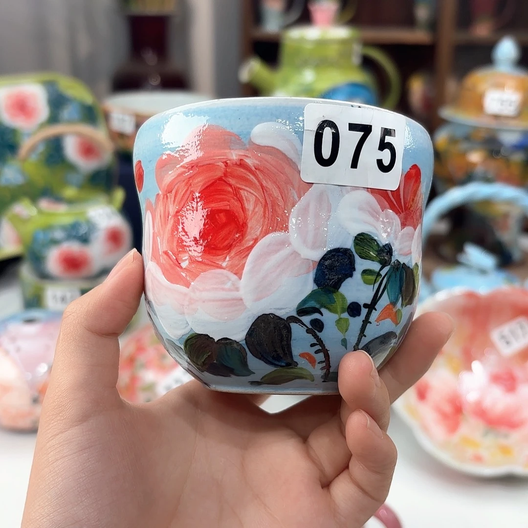 景德镇手绘高温釉下彩陶瓷茶具