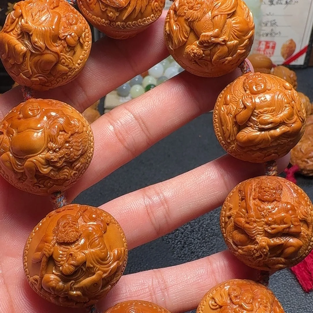 手串/手链橄榄核王晓明核雕艺术瑞兽群仙