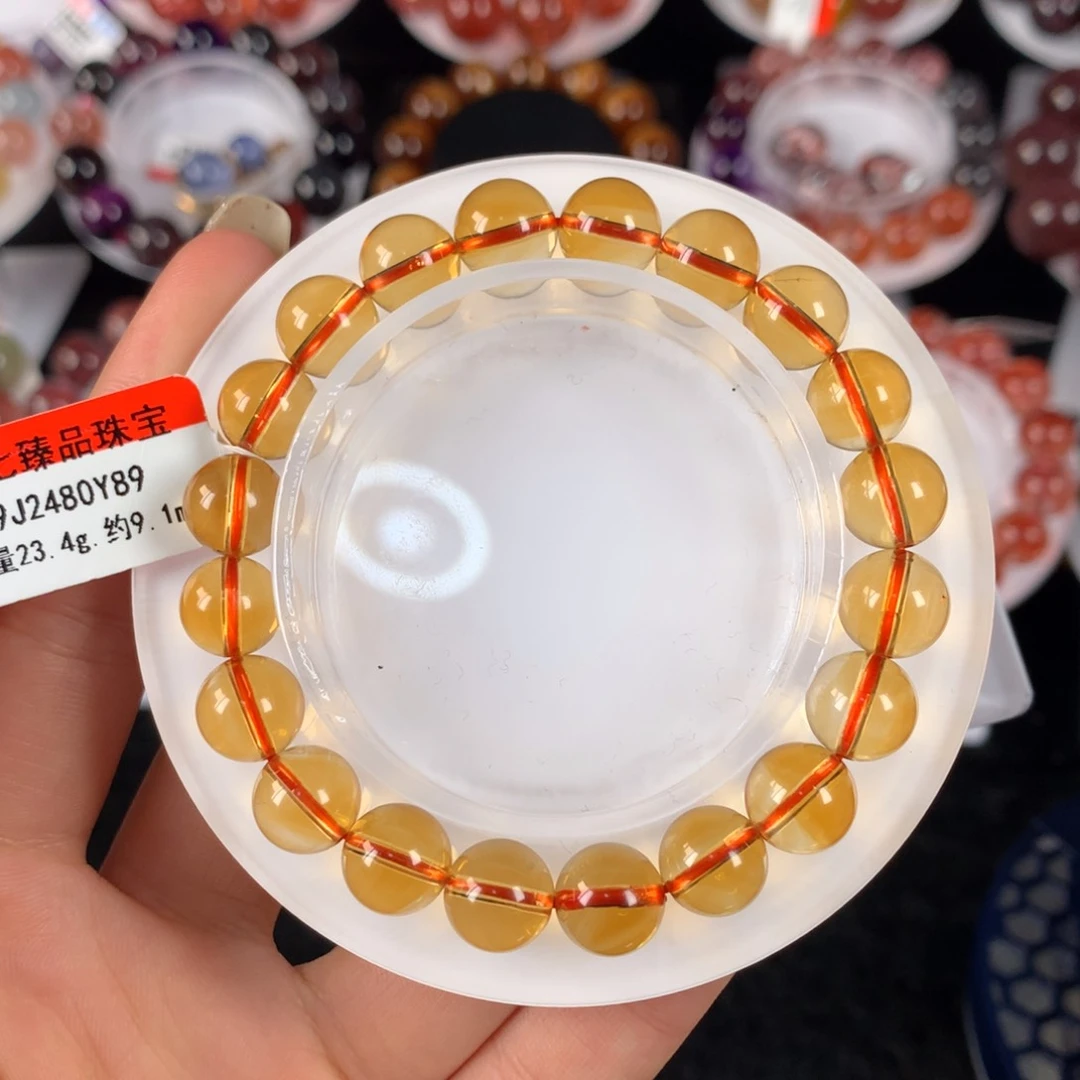 未镶嵌手链水晶黄水晶9.1mm