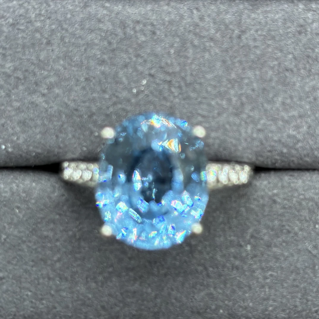 【联系客服入口】精致海蓝宝戒指