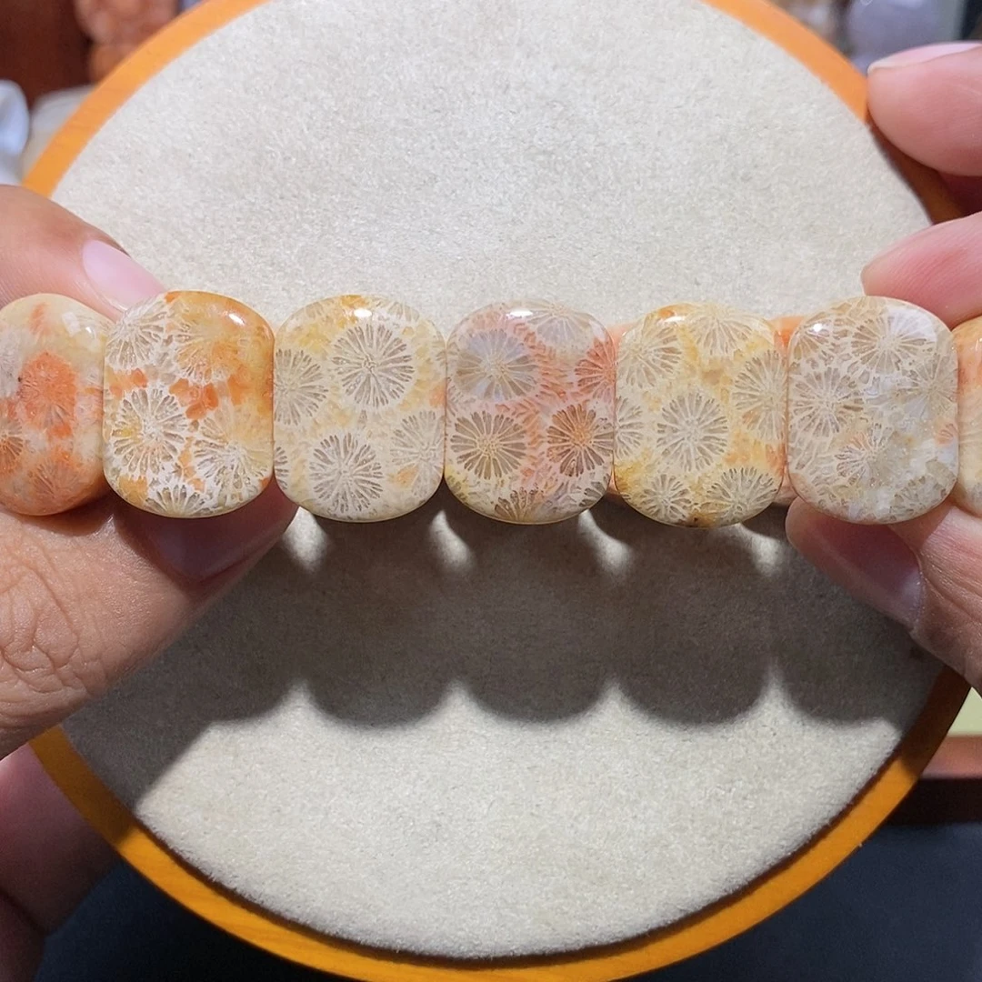 硅化珊瑚（珊瑚玉）手串未镶嵌满花向日葵49
