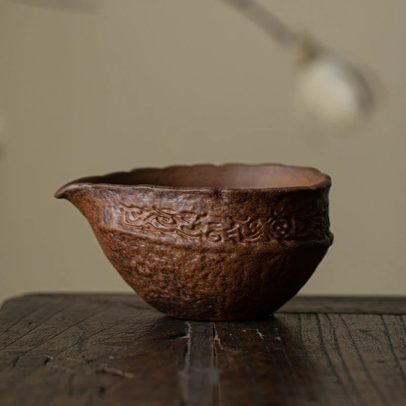 【正版川冶】老岩泥陶瓷茶海.6827.中式复古手工分茶器烤茶茶则