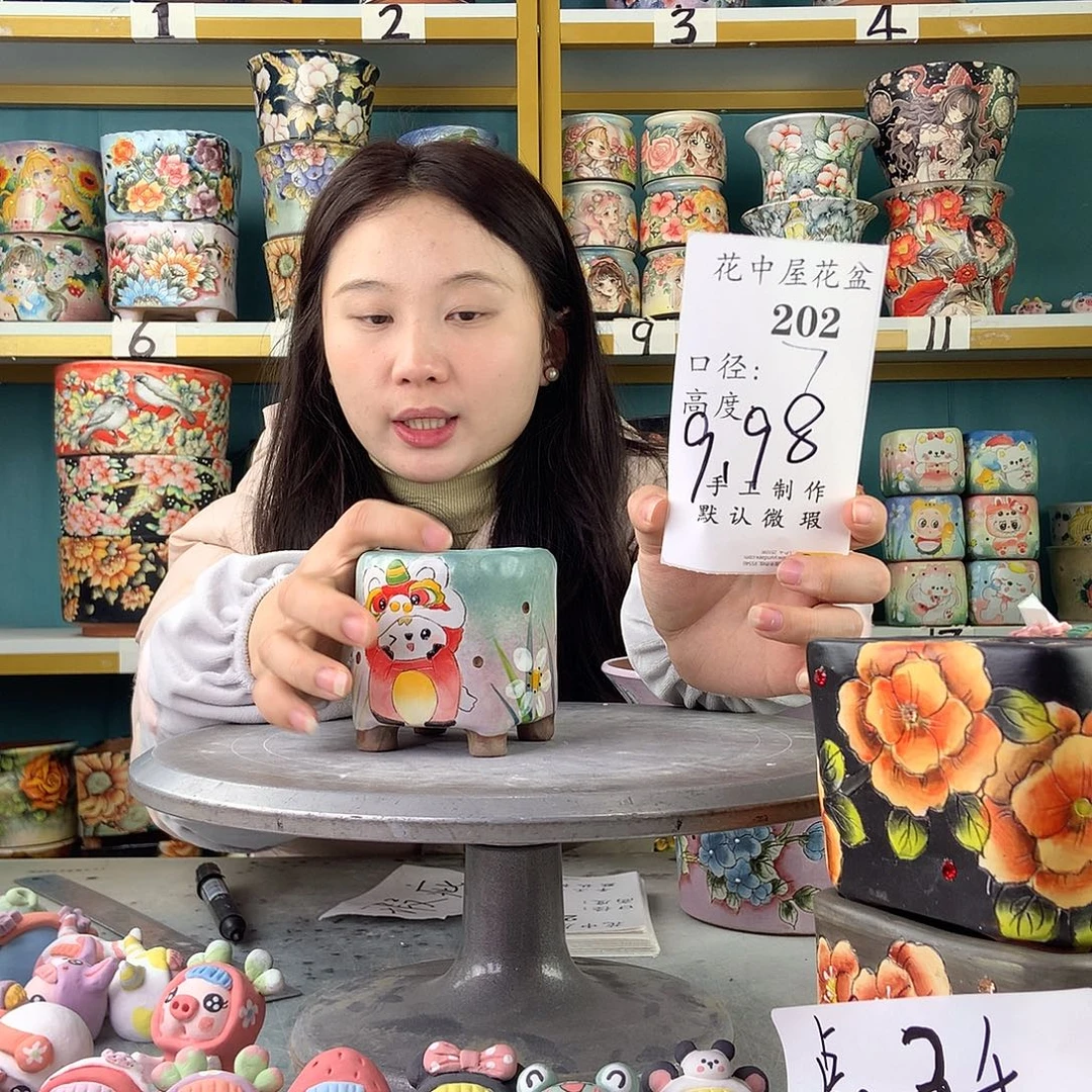 陶景德镇手工花盆202