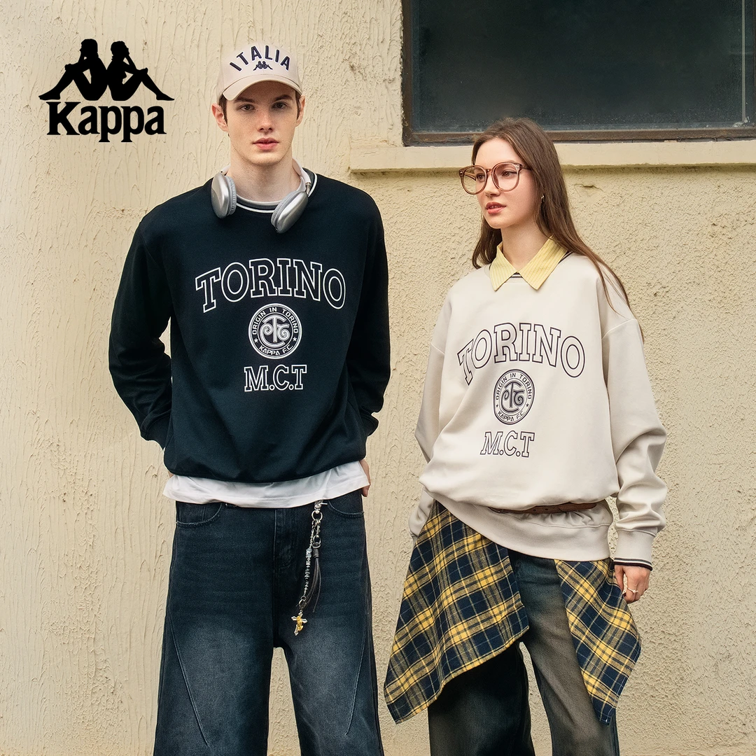 kappa卡帕常规款宽松春季情侣字母针织套头运动卫衣K0F52WT05D