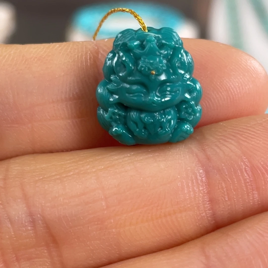 绿松石未镶嵌套链玉化凤九