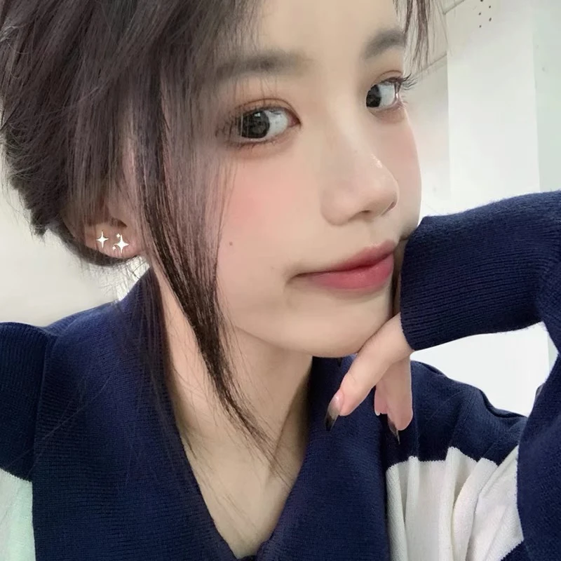 铜合金耳饰 梅姐饰品2962 气质巴洛克耳环女ins小巧四芒星耳饰