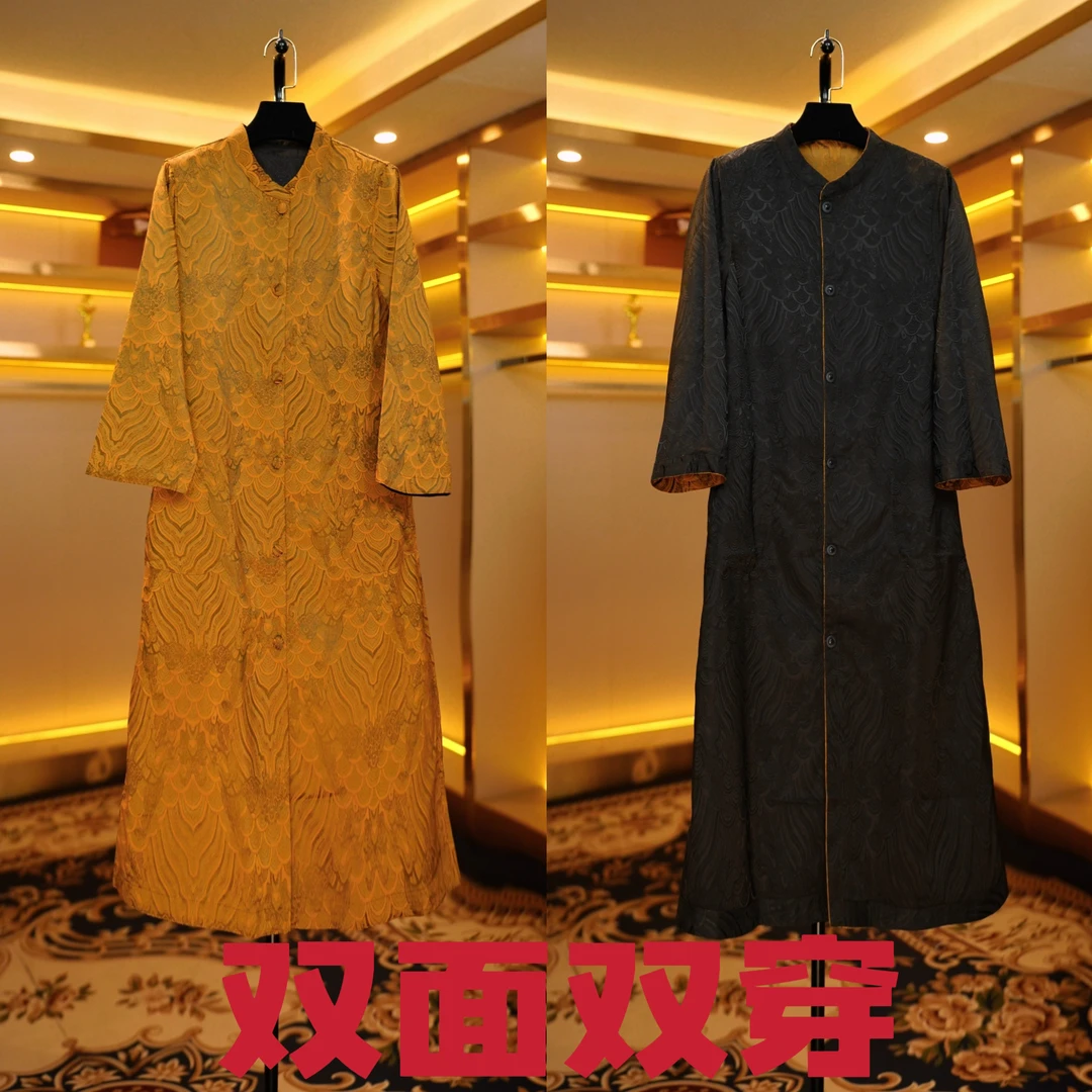 【运费补贴】1405-11高端龙鳞纹双面穿风衣外套