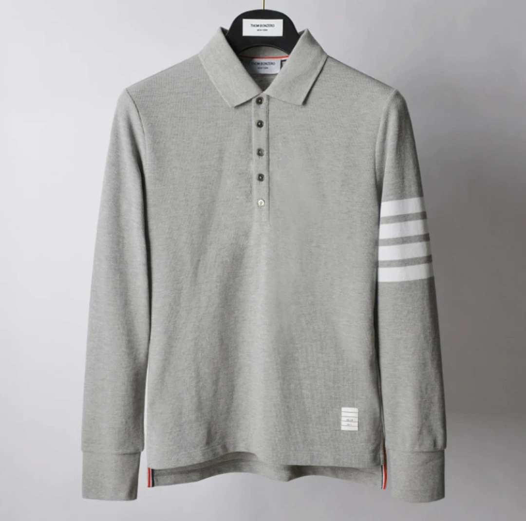 POLO衫25春秋新款潮流商务休闲男式时尚纯色打底衫翻领长袖B0217