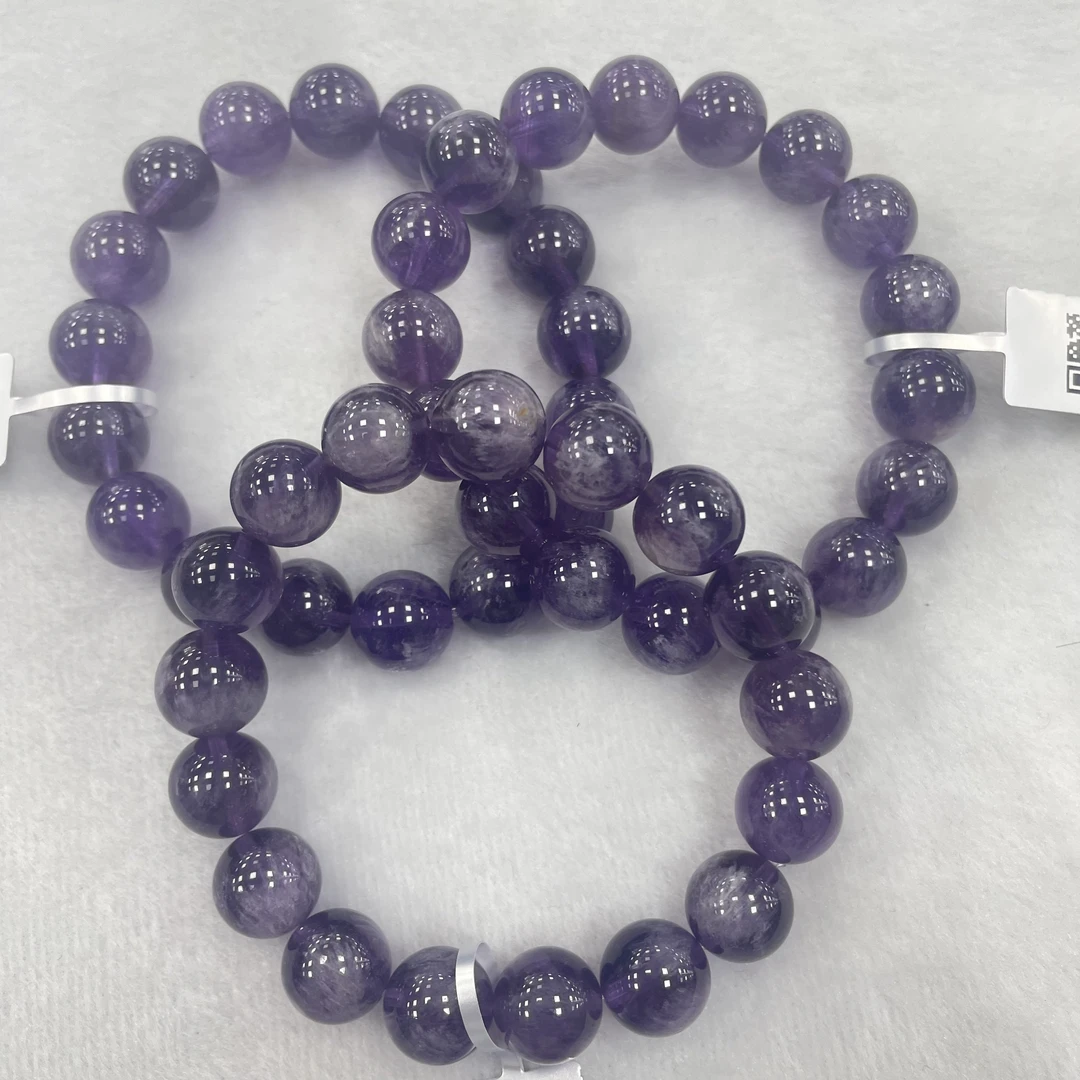 【书记甄选】天然紫兔毛单圈水晶手链 多样性发一件 约12mm XL3207