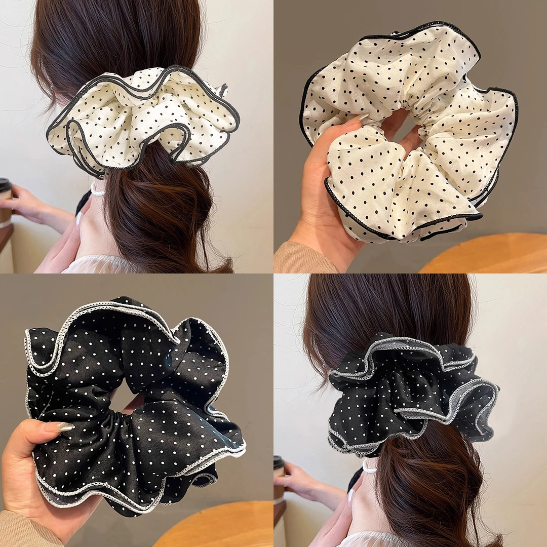 韩系波点~温柔气质波点大肠发圈发绳头饰2025年高级感扎马尾头绳
