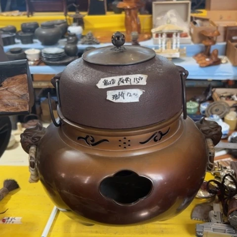 蜜安罐瓷香炉锡茶则