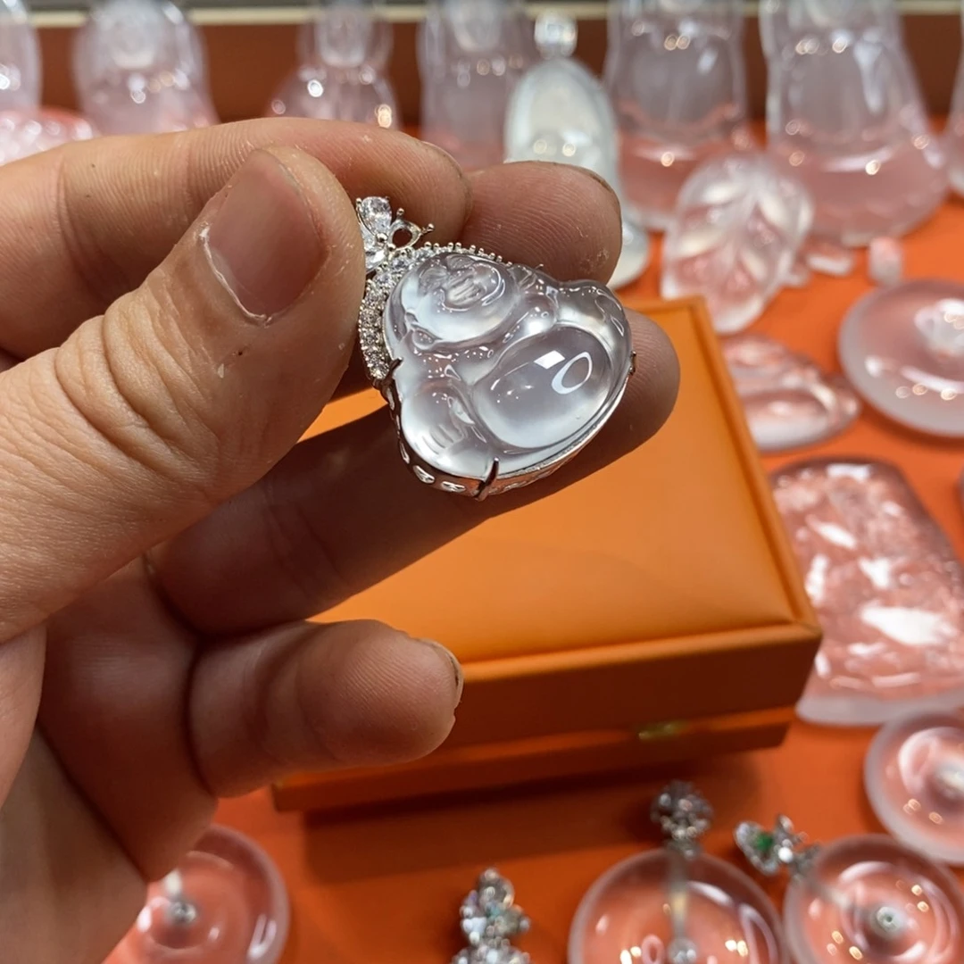 石英质玉吊坠银S925镶嵌重****替